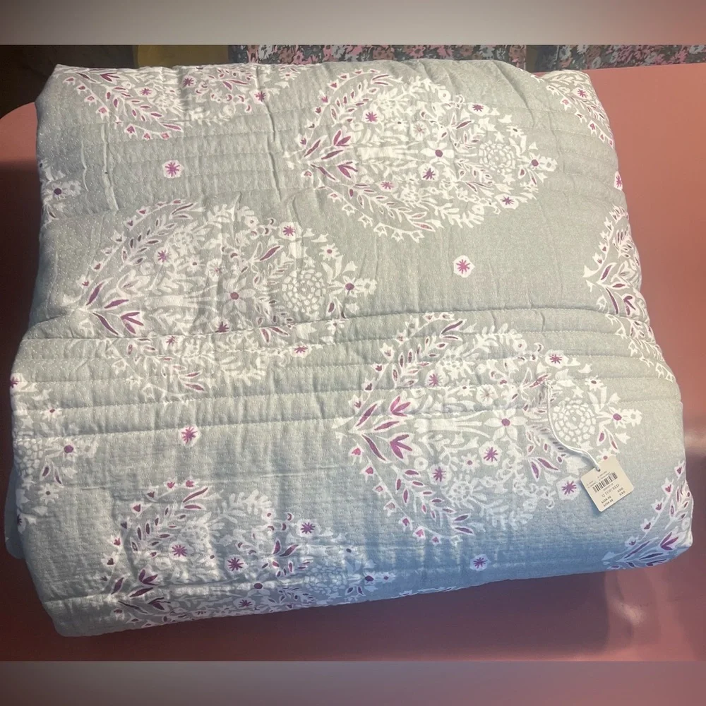 Anthropologie The Printed Textured Cotton Quilt Collection, Queen